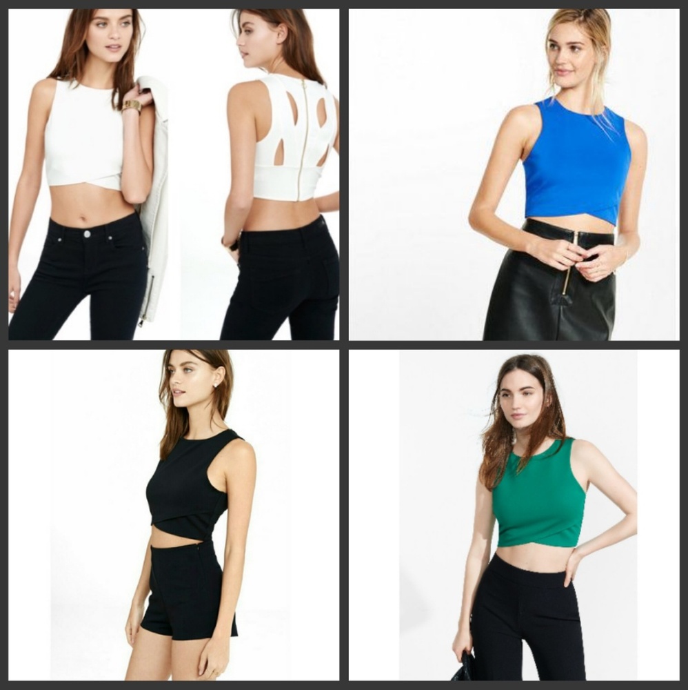 Express crosscross full back zip crop top sz SP